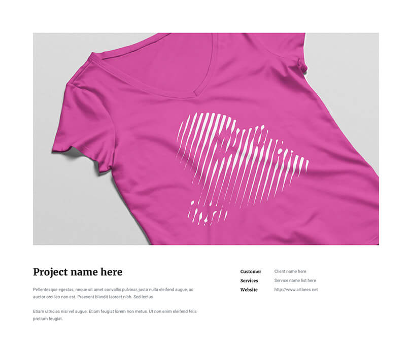 Portfolio Pink T-Shirt - Jupiter X Elements